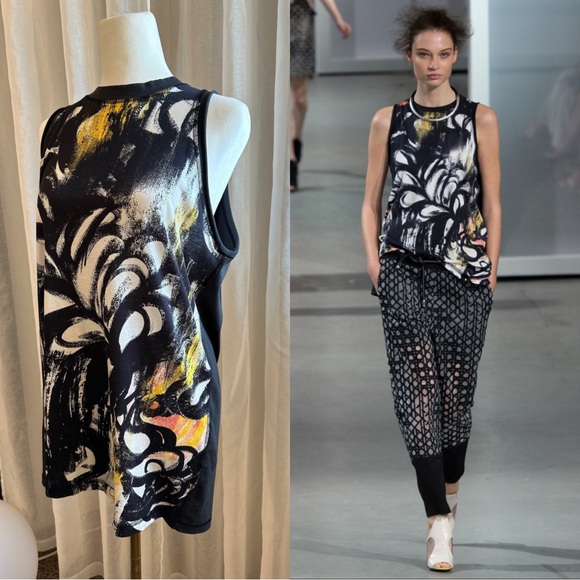 XS 3.1 Philip Lim runway shirt/tank top black/yellow/white/orange - Picture 1 of 9